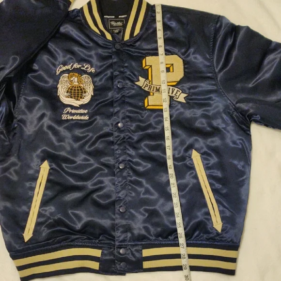 Primitive Men's Navy and Gold Varsity Jacket